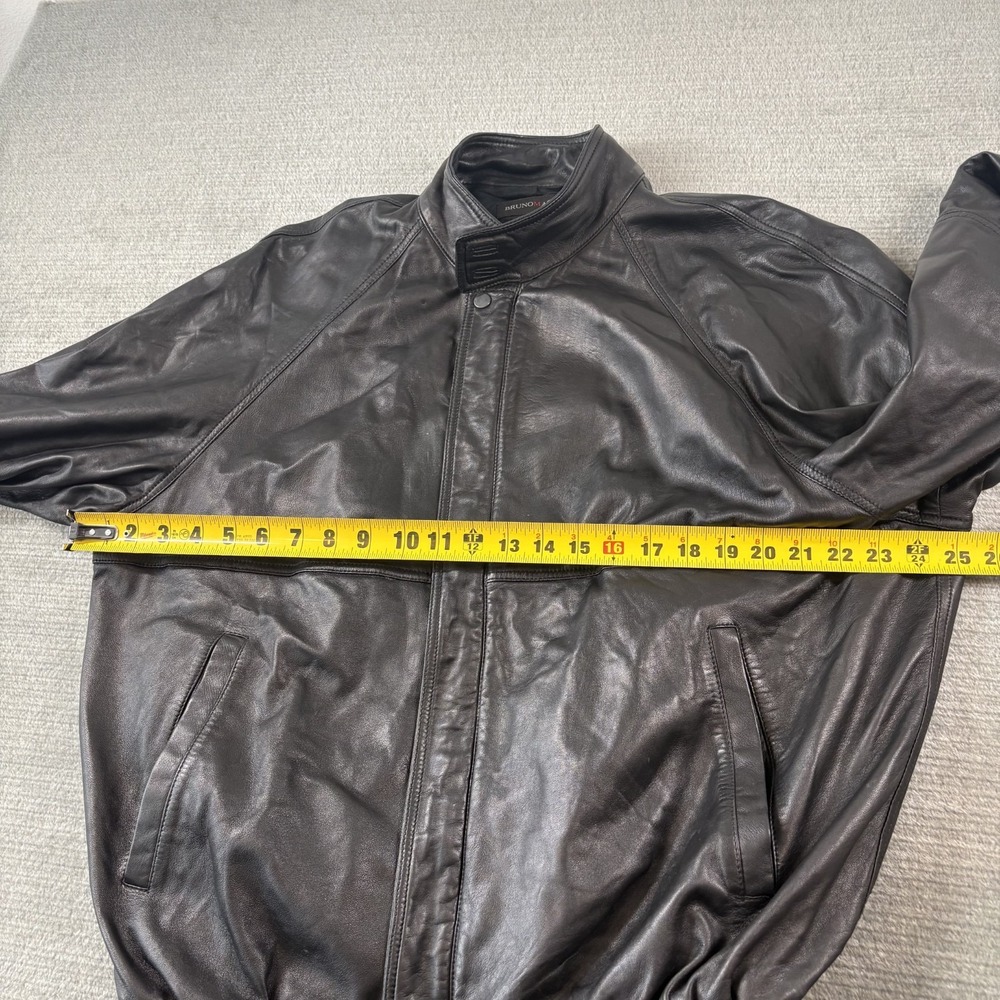 Bruno Magli Italian Black Buttery Leather Bomber Jacket Mens US 44 Capsule - Picture 5 of 11